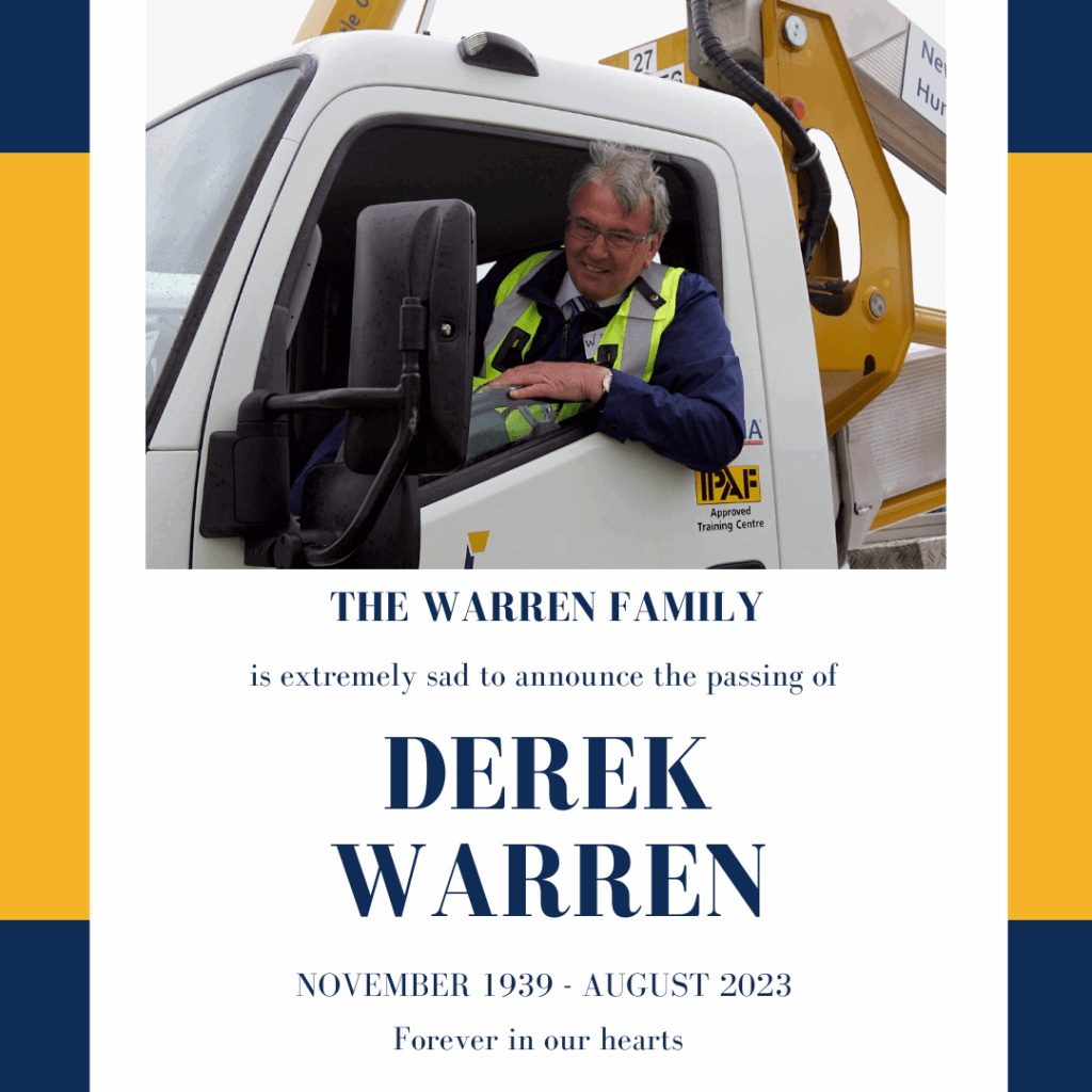 Sad and sudden passing of Founder Derek Waren