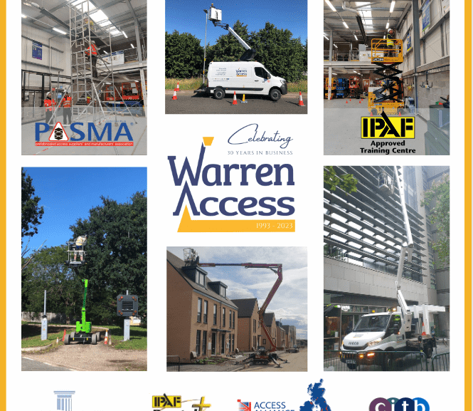 Why Warren Access Post. Images include PASMA Towers, Cherry Pickers and Scissor Lifts.